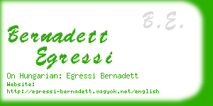 bernadett egressi business card